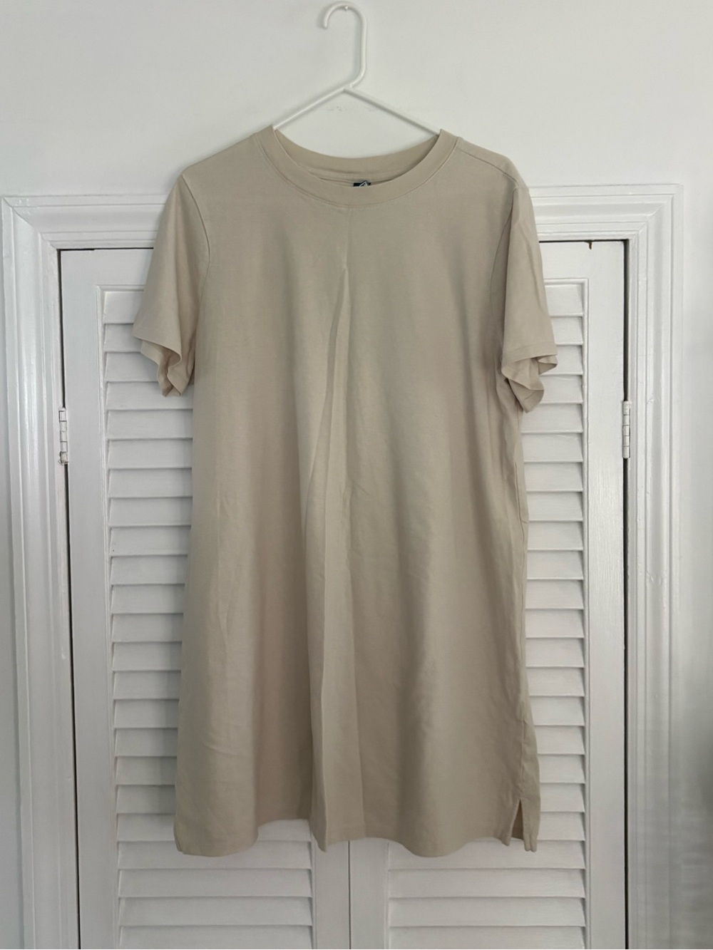 OLD NAVY Short Sleeve T-Shirt Dress in Beige